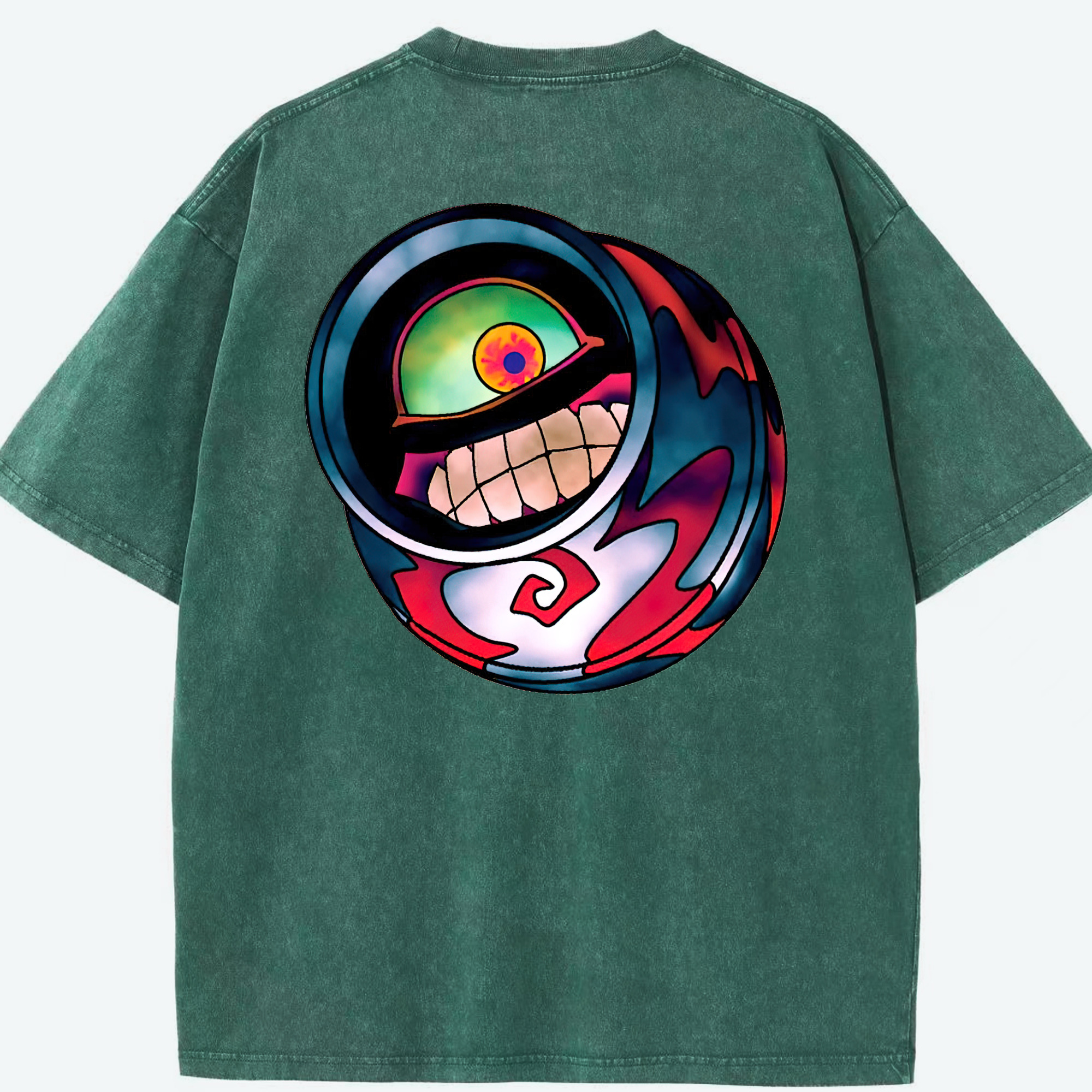 （画像用） 遊☆戯☆王 Yu-Gi-Oh! 綿100% ヴィンテージ風 半袖Tシャツ（背面プリント）